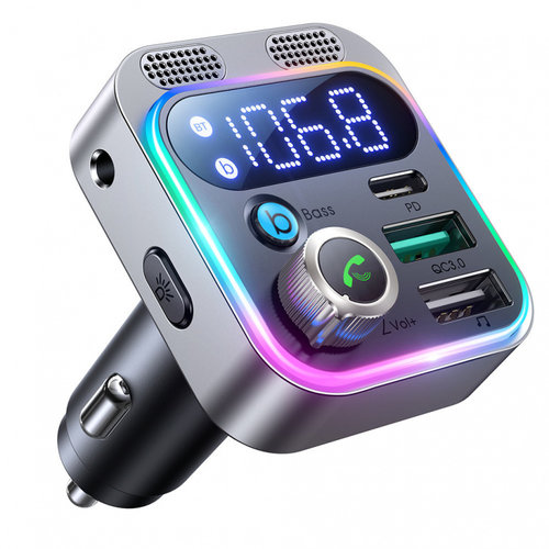 Modulator FM Joyroom / Incărcător Auto 48W PPS/PD/QC3.0 Negru JR-CL16