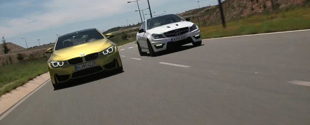 Momentul adevarului: Duel intre noul BMW M4 si Mercedes C63 AMG Coupe!