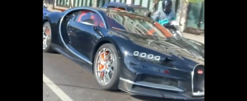 Momentul in care un Bugatti Chiron este atacat cu ciocanul in mijlocul Londrei. Video