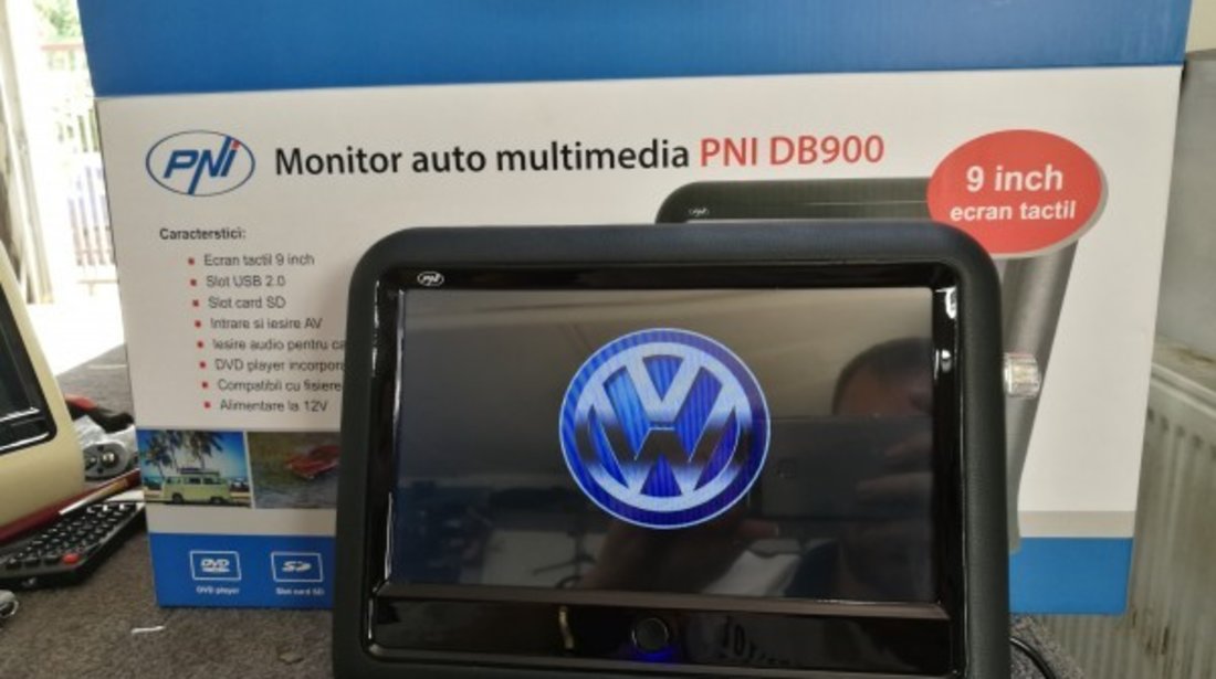 MONITOR AUTO TETIERA NEGRU ECRAN 9'' Audi A2 TOUCHSCREEN DVD PLAYER SD USB PNI DB900 HD