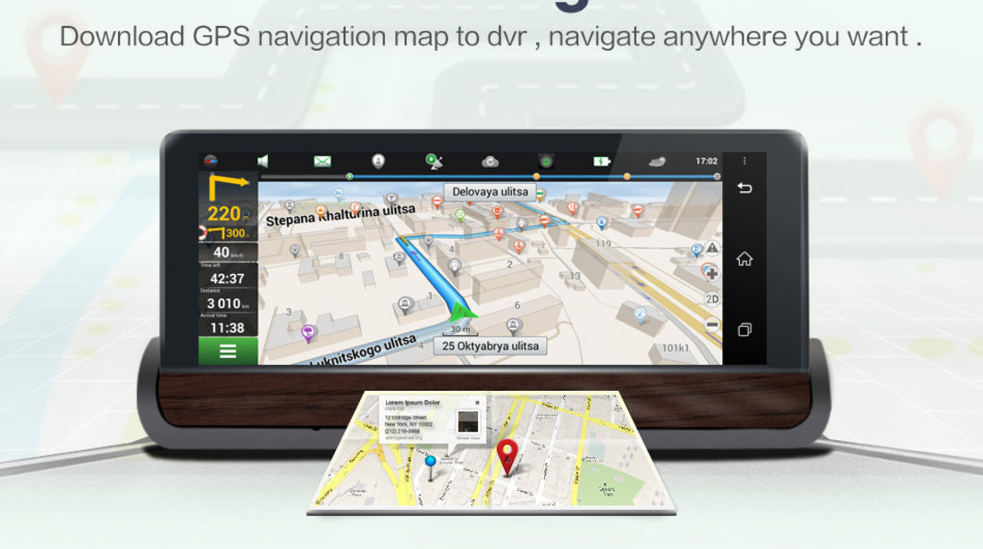 Monitor Bord Android Navigatie Carkit si Camera de trafic DVR