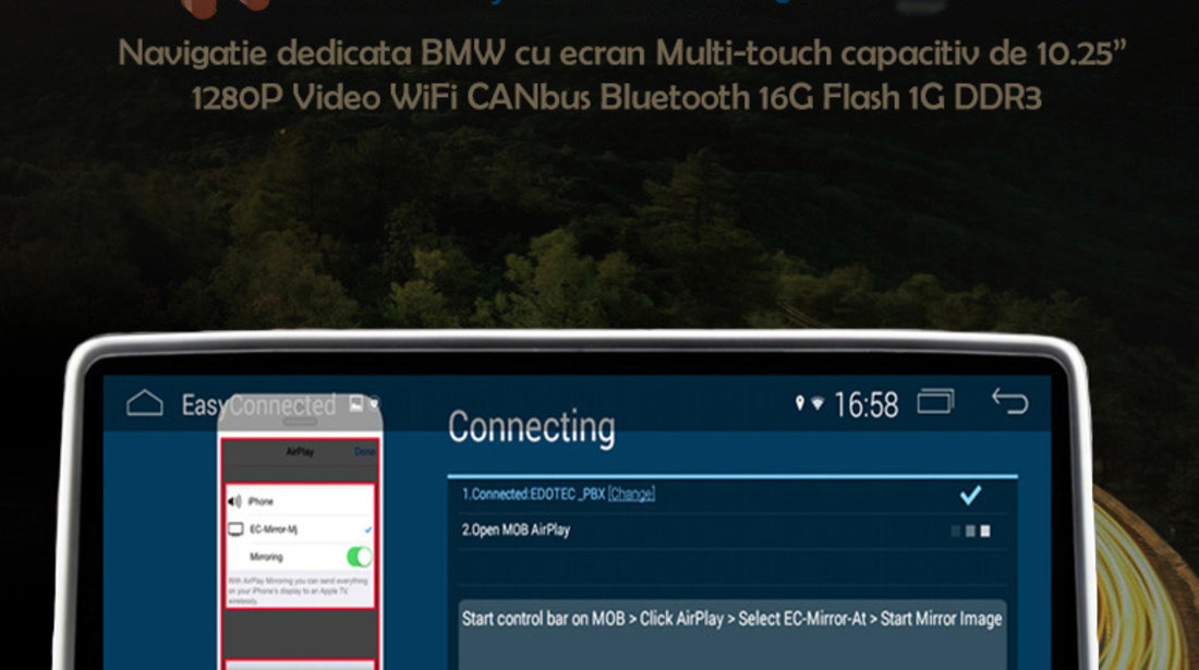 Monitor Navigatie Dedicata Android Bluetooth GPS USB BMW X1 F48 NAVD-F48