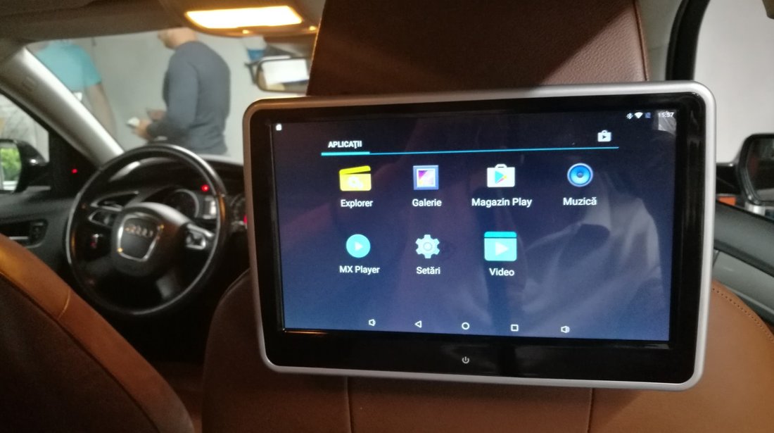 MONITOR TETIERA CU ANDROID Audi A5 10" USB SD 1080P INTERNET WIFI BLUETOOTH TOUCHSCREEN REZOLUTIE