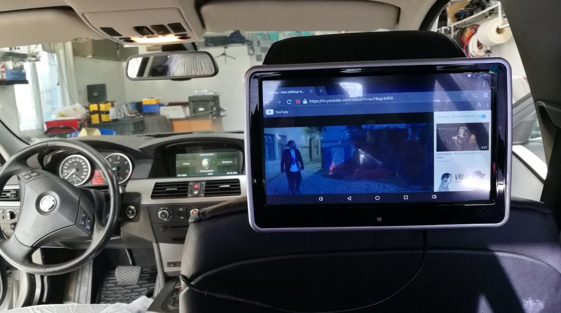 MONITOR TETIERA CU ANDROID BMW X1 X3 X4 X5 X6 TRAVELMATE 10" USB SD 1080P INTERNET REZOLUTIE HD