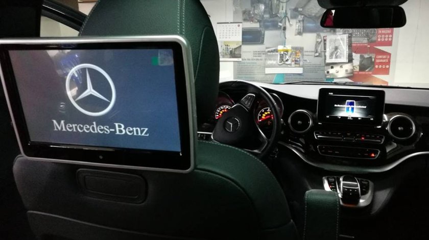 MONITOR TETIERA CU ANDROID MERCEDES C CLASS TRAVELMATE 10" USB SD 1080P INTERNET REZOLUTIE HD