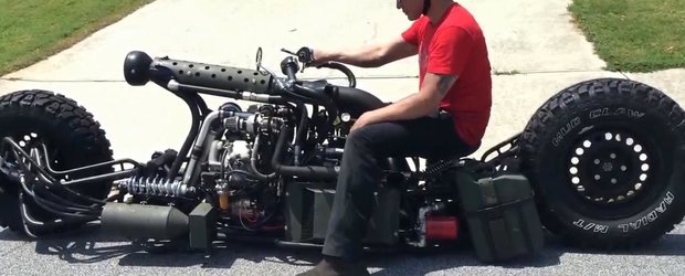Motocicleta asta este AWD, twin-turbo, hidrostatica si merge pe motorina. Huh?