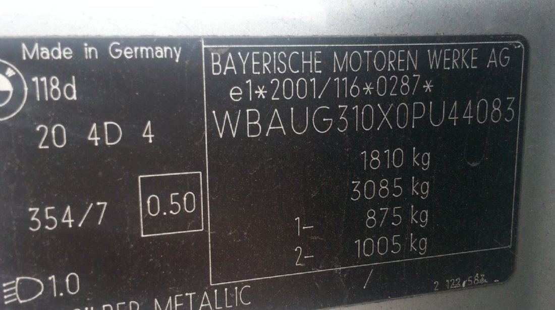 MOTOR BMW 118D 2006 5usi M47N2 E87 E90 E91