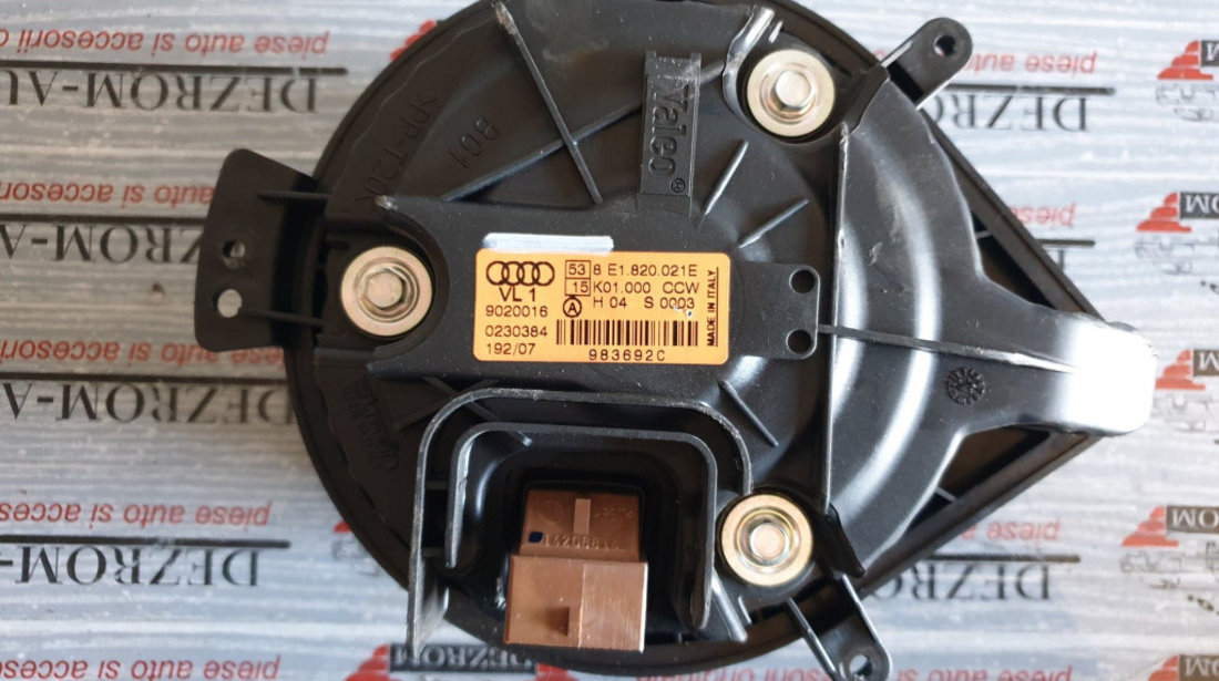 Motoras aeroterma / Ventilator habitaclu Audi A4 B6 2.0i 130 cai cod piesa : 8E1820021E