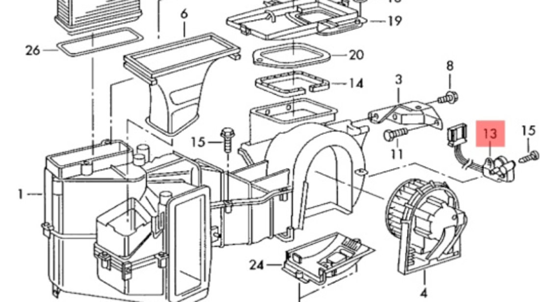 Motoras clapeta aeroterma Volkswagen Bora 1J0907511 OEM 1J0907511