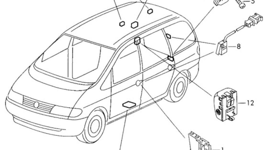 Motoras deschidere usa rezervor ​Volkswagen Sharan (7M9) Monovolum 2001 1.9 TDI OEM 7M0959775C