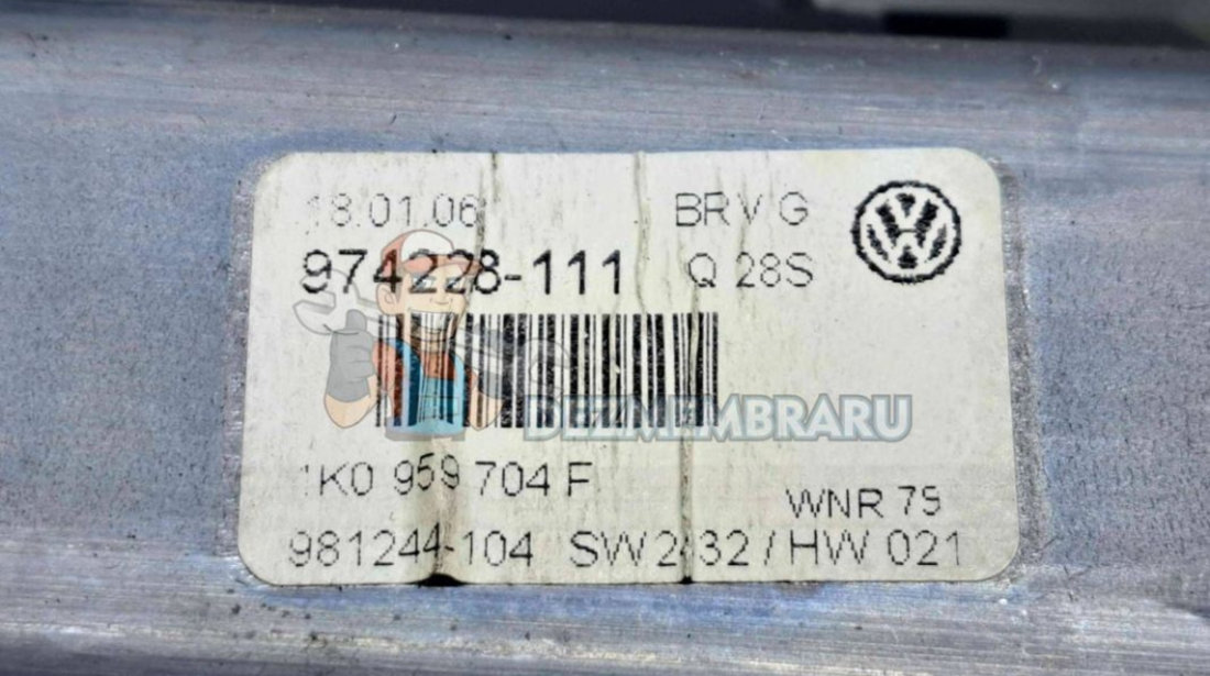 Motoras geam dreapta spate Volkswagen Passat B6 (3C2) [Fabr 2005-2010] 1K0959704F