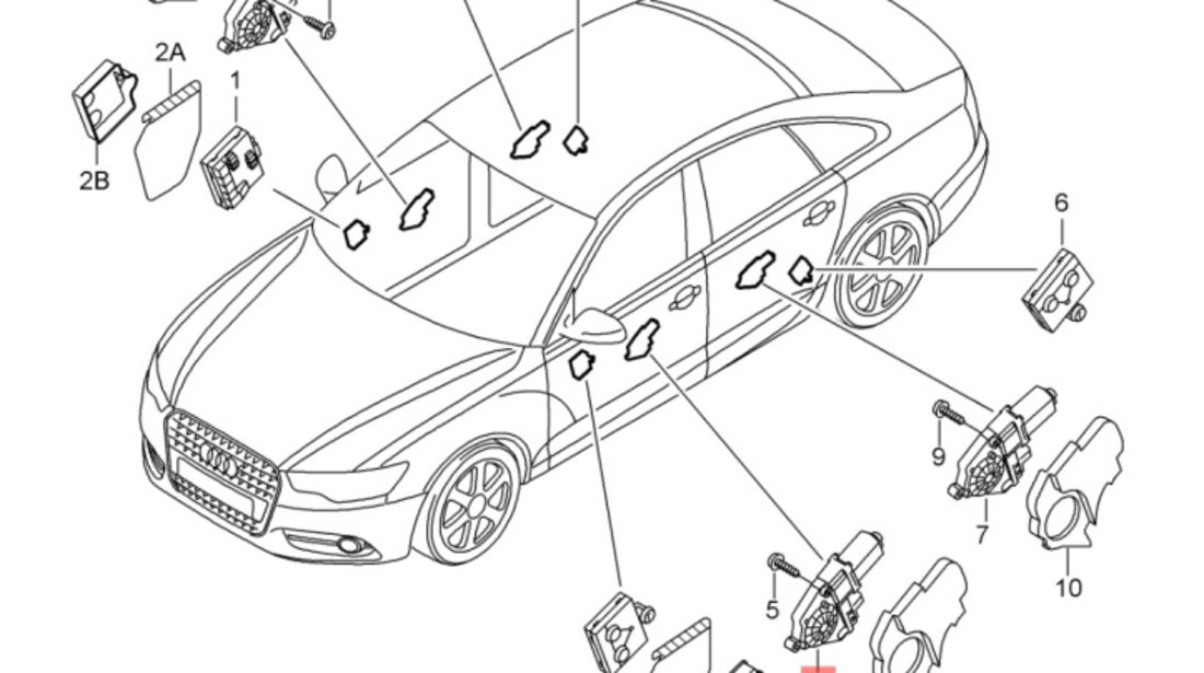 Motoras geam stanga fata Audi A6 C6 (4F2) Sedan 2006 2.7 TDI