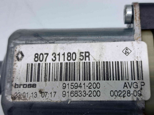 Motoras geam stanga fata Renault Scenic 3 (J95) Facelift [Fabr 2009-2015] 807311805R