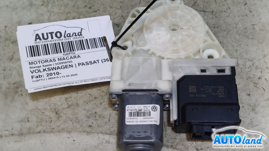 Motoras Macara 3c0959703 Stanga Spate Volkswagen PASSAT 362 2010