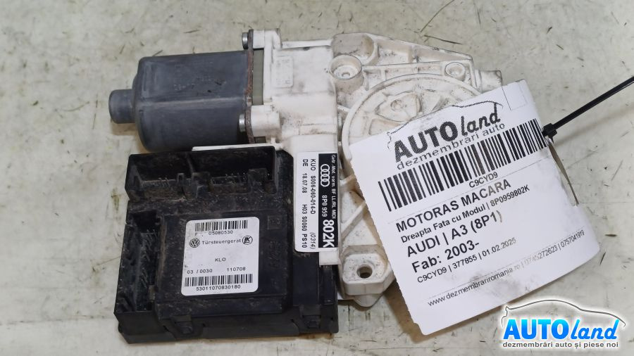 Motoras Macara 8p0959802k Dreapta Fata cu Modul Audi A3 8P 2003