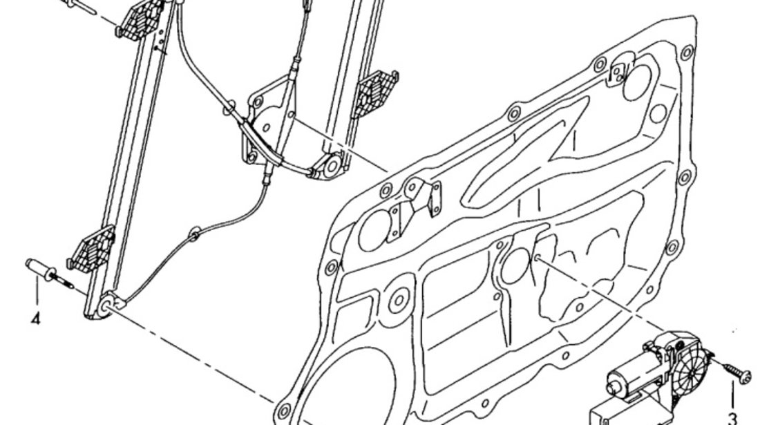 Motoras macara dreapta fata Audi A8 D3 (4E) Berlina 2004 3.0 TDI OEM 4E2959802