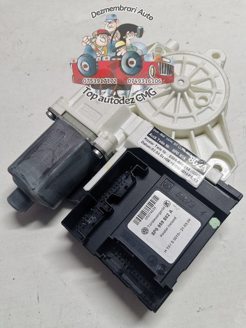 Motoras macara geam Audi A3 8P dreapta calculator usa 8P0959802A modul
