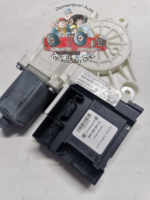 Motoras macara geam Audi A3 8P stanga calculator usa 8P0959801A modul