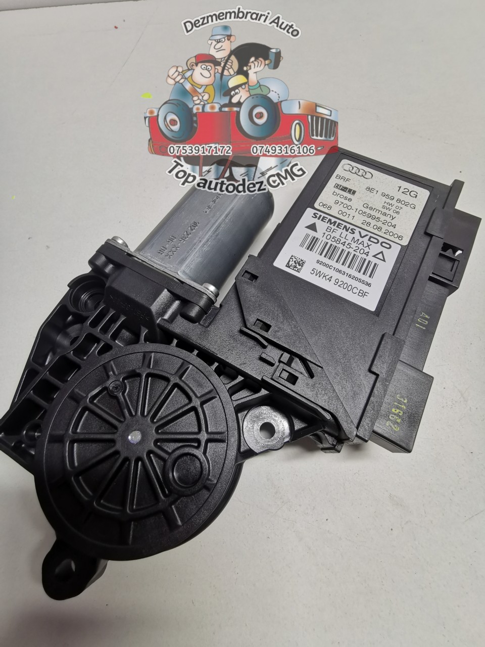 Motoras macara geam Audi A4 B6 B7 8E1959802G calculator usa dreapta fata 5WK49200CBF Seat Exeo