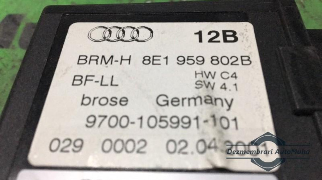 Motoras macara geam dreapta fata Audi A4 (2004-2008) [8EC, B7] 0130821764