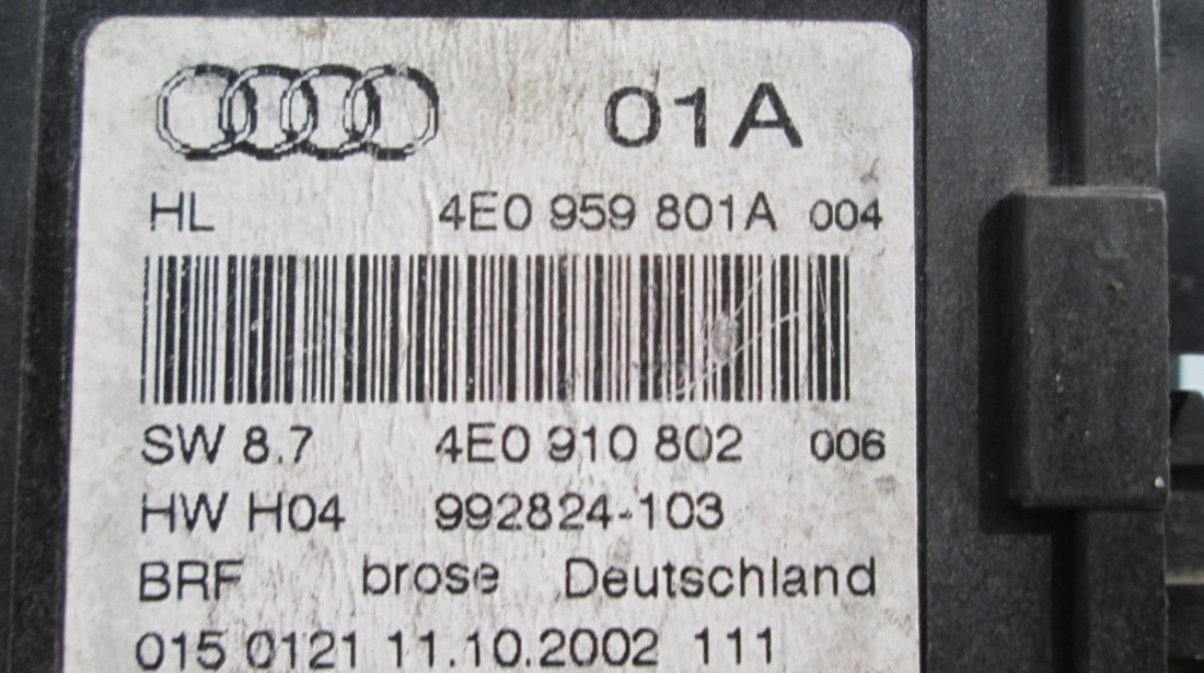 Motoras macara geam stanga fata Audi A8 an 2002 2003 2004 2005 2006 2007 2008 2009 cod 4E0959801A