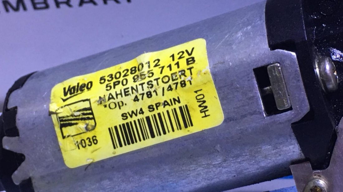 Motoras Stergator Luneta / Geam / Sticla Seat Leon 1P 2005 - 2011 Cod Piesa : 5P0 955 711 B / 5P0955711B