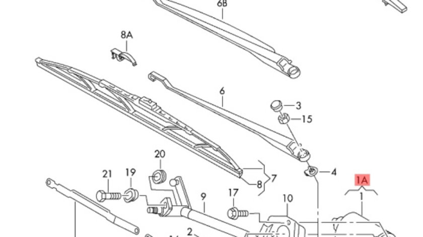 Motoras stergator parbriz Audi A4 8E 2002 2003 2.4 BDV OEM 8E1955119