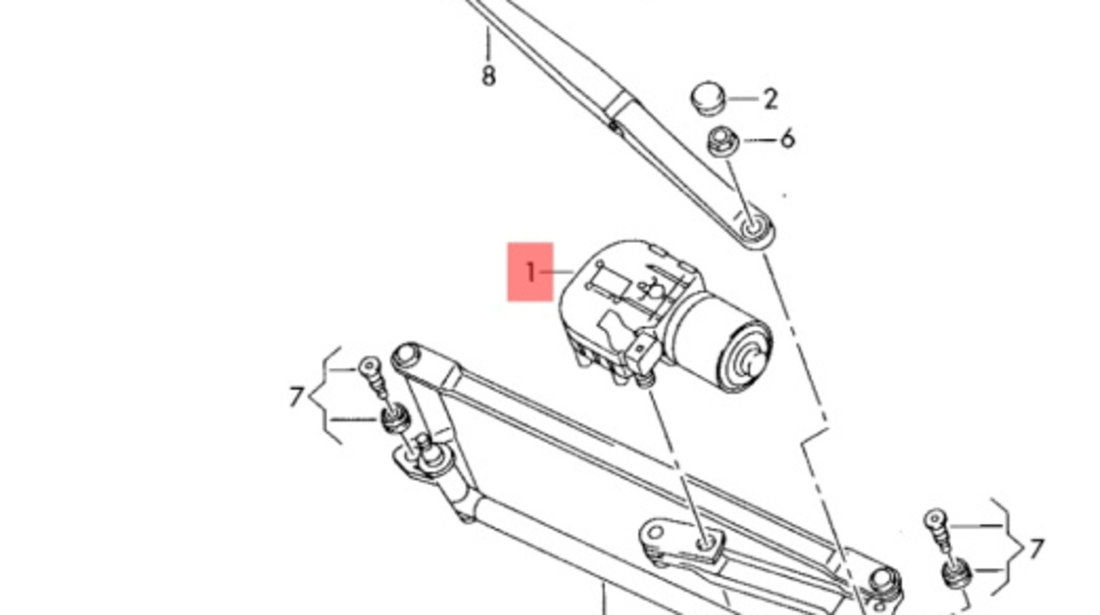 Motoras stergator parbriz stanga Seat Leon 1P 2008 2.0 BKD 103 KW 1P0955119B OEM 1P0955119B