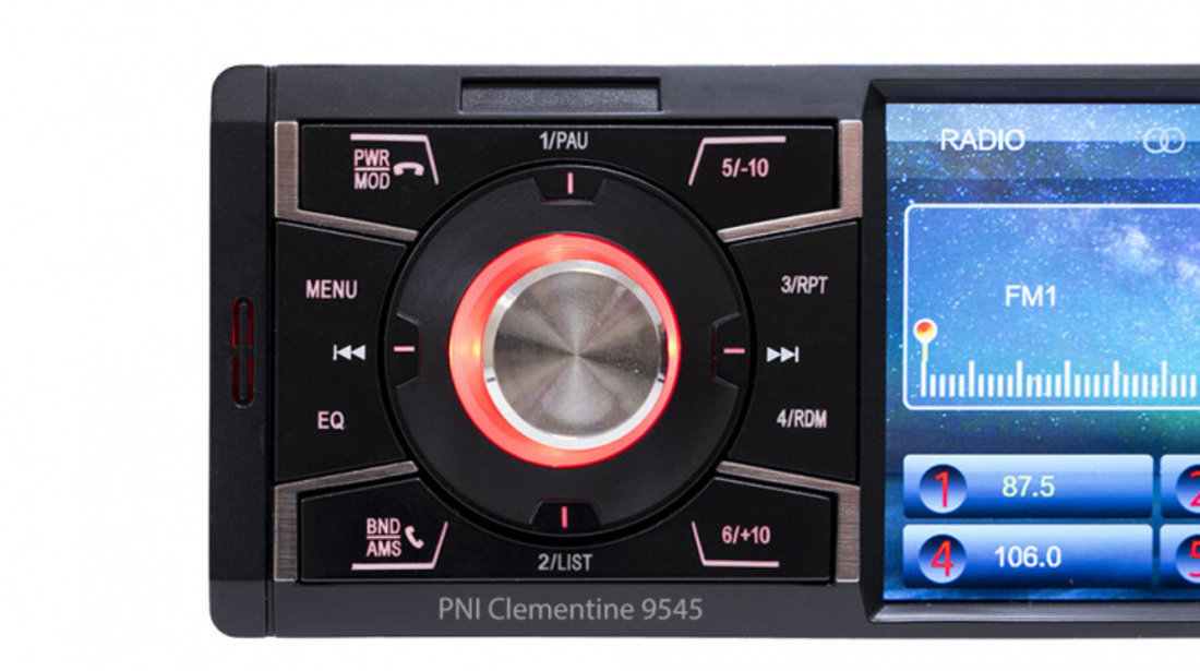 MP5 Player Cu Bluetooth Pni Clementine 1DIN Display 4 inch, 50Wx4, Bluetooth, Radio FM, SD Si USB, 2 RCA Video IN/OUT 9545