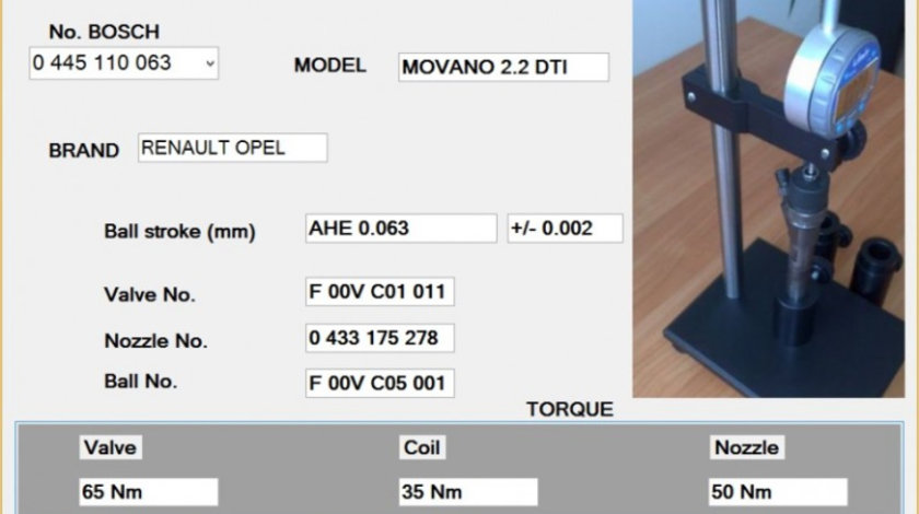 MT-DT3000 Soft cu date pentru reglarea injectoarelor Bosch