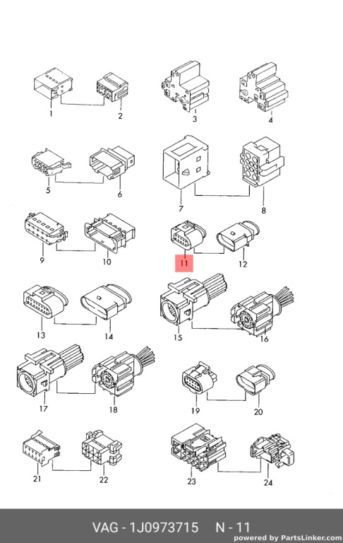 Mufa instalatie cu 10 pini Audi A4 B8 2.0 TDI CAG 103 KW OEM 1J0973715