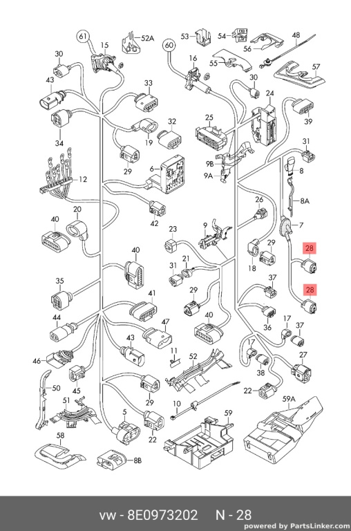 Mufa instalatie cu 2 pini Audi A4 B8 2.0 TDI CAG 103 KW OEM 8E0973202