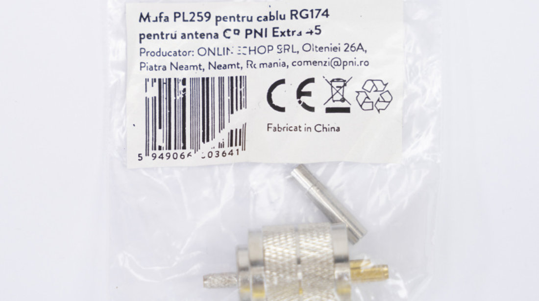 Mufa PL259 pentru cablu RG174 pentru antena CB PNI Extra 45 PNI-PL174