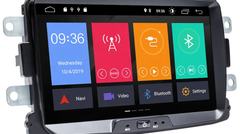 Multimedia player auto PNI DAC100 cu Android 10, 2GB DDR3/ROM 32GB, Sistem navigatie pentru Dacia Logan 2, Sandero, Duster, Renault Captur, Touch Screen Bluetooth RDS PNI-DAC10