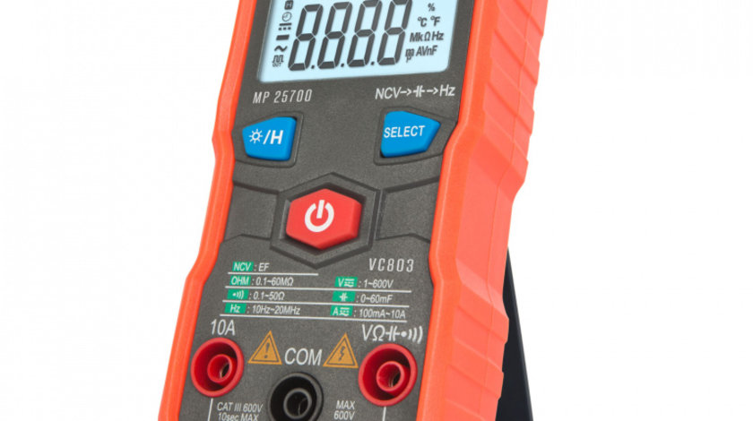 Multimetru automat - detecție tensiune fără contact - display mare - cu baterie 25700