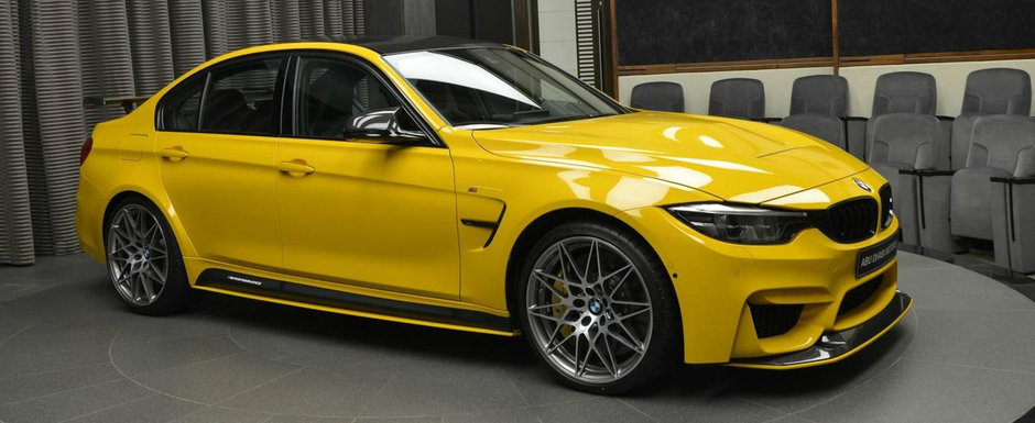 N-ai cum sa-l ratezi. Este probabil unicul BMW M3 in Speed Yellow din lume