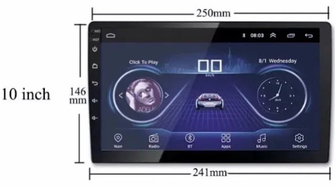 Navigatie 10 inch Android 9.1 -1Din Gps WiFi Casetofon DVD - Logan