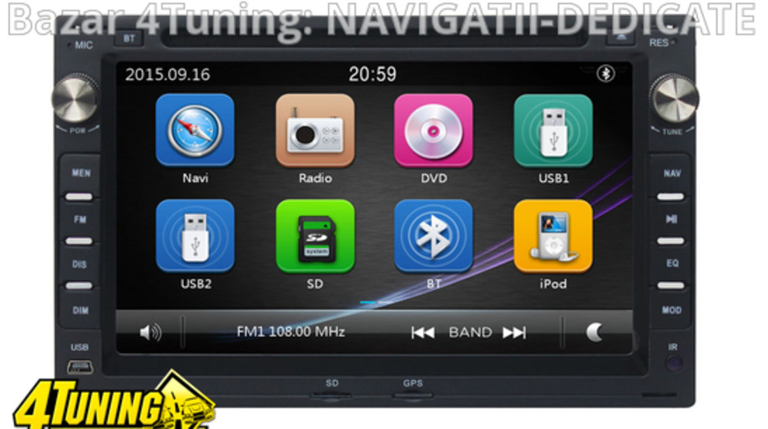 NAVIGATIE 2DIN DEDICATA SEAT ALHAMBRA DVD PLAYER AUTO GPS CARKIT USB SD