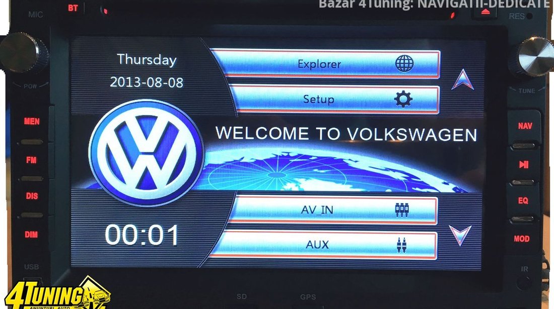 NAVIGATIE 2DIN DEDICATA SKODA FABIA I >2008 DVD PLAYER AUTO GPS CARKIT USB SD