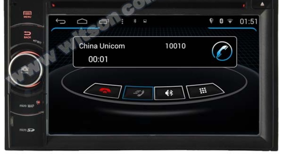 NAVIGATIE 2DIN UNIVERSALA WITSON W2-M802 PLATFORMA S160 PROCESOR QUADCORE 16GB REZOLUTIE HD DVD GPS