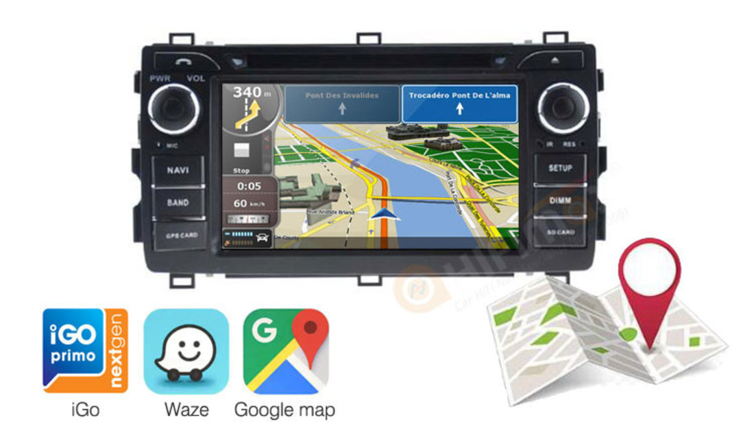 NAVIGATIE ANDROID 10 DEDICATA TOYOTA AURIS E180 2013-2015 PX5 OCTACORE 64GB 4G RAM DVD RADIO GPS