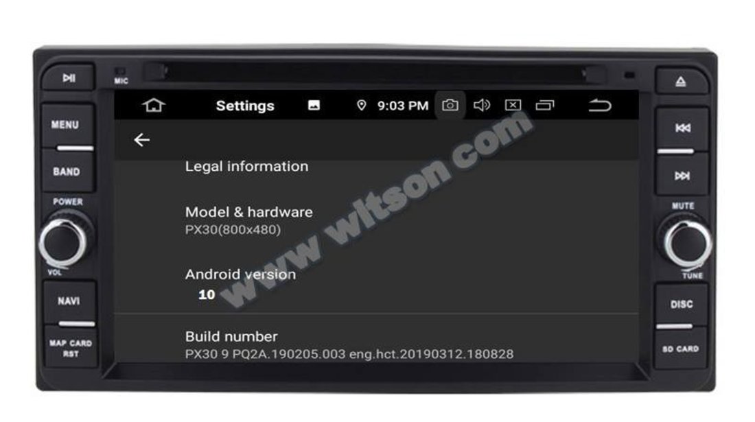 NAVIGATIE ANDROID 10 DEDICATA TOYOTA HILUX 2001-2011 WITSON W2-RDT7627 PROCESOR PX30 QUAD