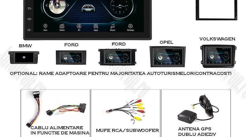 Navigatie Android 2019 Noua, Waze, Internet, Telefon, Bluetooth, USB