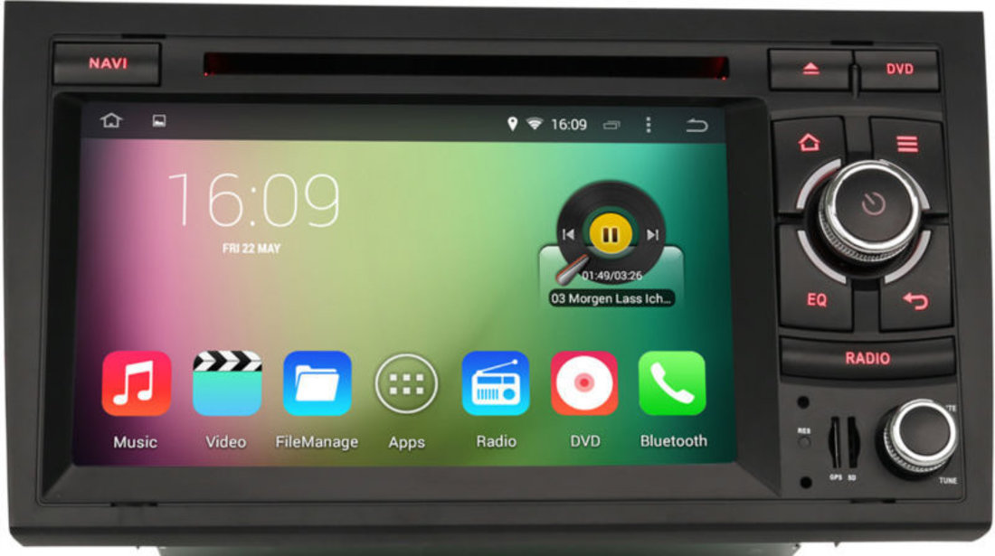 NAVIGATIE ANDROID 4.4.4 DEDICATA AUDI A4 B6 B7 SEAT EXEO INTERNET WIFI 3G PROCESOR QUADCORE 16GB