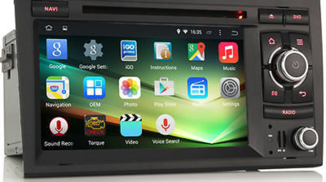 NAVIGATIE ANDROID 4.4.4 DEDICATA AUDI A4 B6 B7 SEAT EXEO INTERNET WIFI 3G PROCESOR QUADCORE 16GB