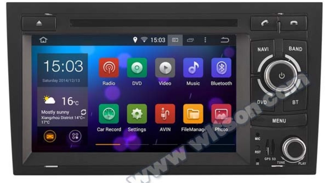 NAVIGATIE ANDROID 4.4.4 DEDICATA AUDI A4 S4 RS4 SEAT EXEO RNS-E WITSON W2-A9764A INTERNET WIFI