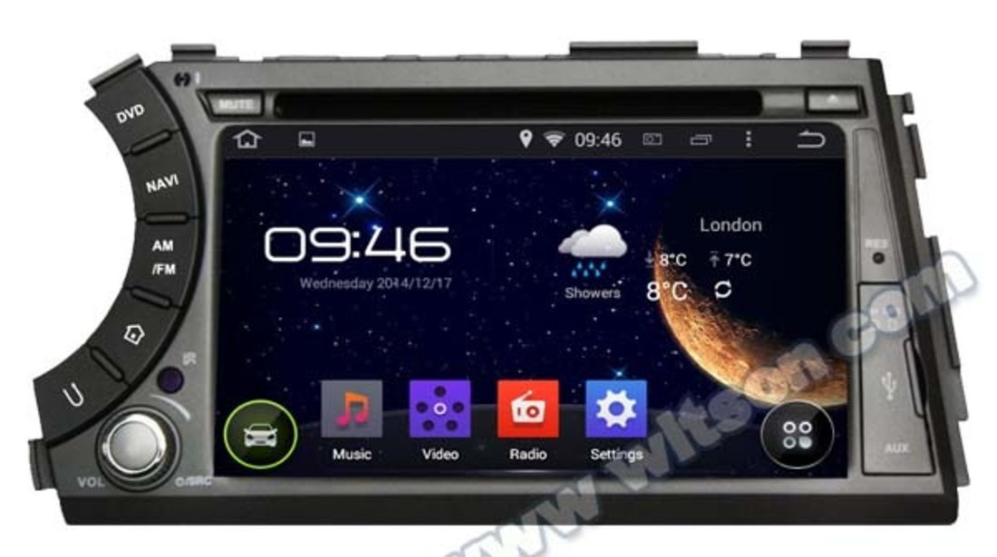 NAVIGATIE ANDROID 4.4.4 DEDICATA SSANGYONG KYRON ACTYON KORANDO TRADIE WITSON W2-A7066 INTERNET WIFI