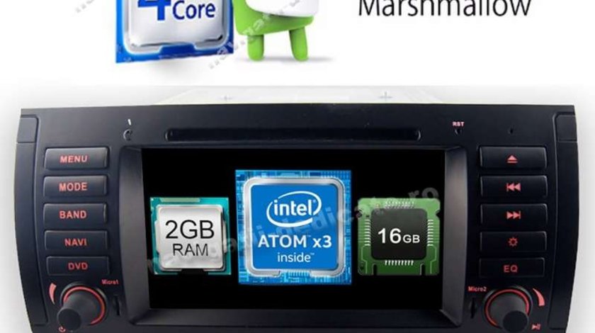 NAVIGATIE ANDROID 6.0.1 DEDICATA BMW X5 E53 (1999 - 2006) QUAD-CORE 2GB RAM 16GB NAVD-i082