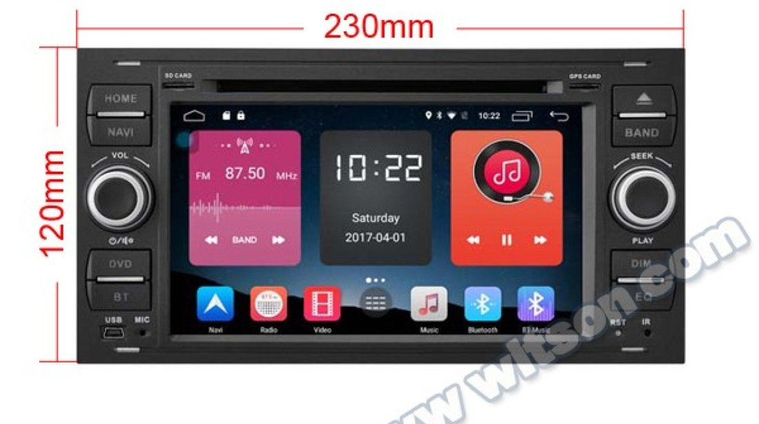 NAVIGATIE ANDROID 6.0 DEDICATA  Ford Focus MK2 WITSON W2-K7488B INTERNET 4G WIFI QUADCORE 1,6GHZ