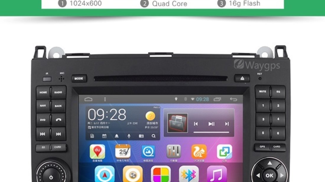 NAVIGATIE ANDROID 6.0 DEDICATA MERCEDES VITO VIANO SPRINTER A B CLAS VW CRAFTER EDOTEC EDT-G068 WAZE